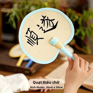 Quạt Lông Vũ Thủ Công Hình Tròn Cổ Điển Di Động Cho Người Lớn Và Trẻ Em Dùng Trong Nhà Mùa Hè Cỡ Lớn 3759