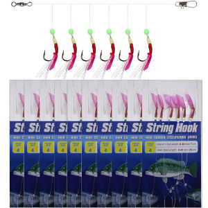 Sabiki Rigs 1Pack Fishing Bait Rigs Glow 8#-15# Assorted Rigged Hook Fishing Rig Lures Hooks with Ball Bearing Swivel Snap