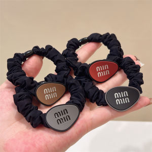 Fashionable Korean Style Elastic Hair Ties Grey Red Unusual Letter Metal Buckle Hair Bands Hair Accessories Fresh out New