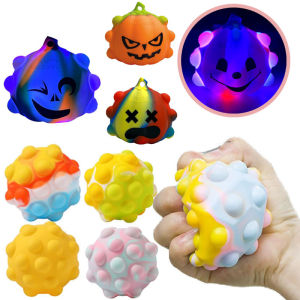 new Pop It ball 🌈 3D Decompression Bubble Music stress Ball Silicone Rainbow Push Bubble Finger Squeeze Press Ball Fidget Toys for Kids