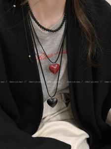 Long Heart Shaped Pendant Necklace Womens 2025 New Trend Sweater Chain Unique Design High End Neck Jewelry Accessory