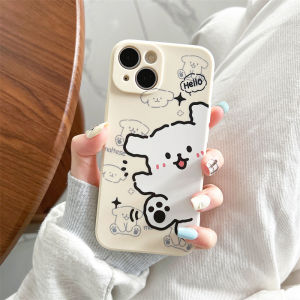เคสโทรศัพท์ซิลิโคนลายสุนัขสีสันสดใสสไตล์เกาหลีสำหรับ iPhone 15 pro Max 14 plus 13 12 11 16 ป้องกันการตกหล่นสำหรับคู่รักผู้หญิง 8 7 8