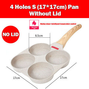 Thickened Omelet Egg Frying Pan with Lid Nonstick 4 Cups Pancake Fried Egg Pan for Breakfast Skillet Egg Cooker Pan Mold