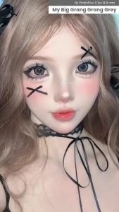 COD SOFTLENS BIG GRANG GRANG GREY 14.8MM BY PINKIN NORMAL DAN MINUS TINGGI