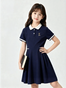 spao | Đầm A-Line Ôm Phối Đính Đốm Cổ Áo Sơ Mi