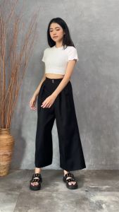 QUEENTIN Celana Wanita Kulot Panjang 0889 Twill Bellano Polos