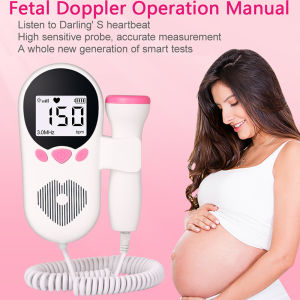 Doppler Fetal Heart Rate Monitor 3.0MHz Baby Pregnancy Heartbeat Detector LCD Backlight No Radiation Stethoscope Pulse Meter