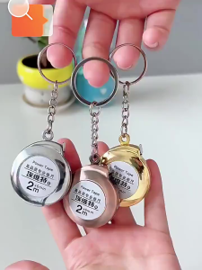 Thước Dây Mini 2m Móc Khóa Nhỏ Gọn – Vỏ Nhựa ABS Giả Kim Loại Thước Cuộn Đo Cơ Thể Quần Áo Tiện Lợi