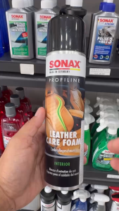 Chai xịt làm sạch và bảo dưỡng da dạng bọt Sonax Leather Care Foam không chứa silicone 289300 400ml
