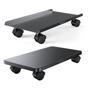 Steel Computer Tower Stand with Locking Rolling Caster Computer Trolley Stand Wheeled Dolly PC Stand for Desktop Tower