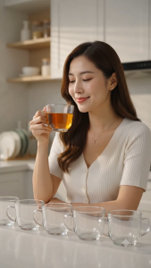 Premium Clear Glass Tea Cup Set 6 Pieces Crystal Clear Glass Coffee & Tea Mugs with Easy-Grip Handle Heat-Resistant Everyday Glassware