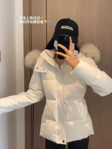 เสื้อแจ็คเก็ตผ้าฝ้ายทรงเข้ารูปสำหรับผู้หญิง ฤดูหนาว 2025 ทรงเข้ารูป แขนยาว ปกขนสัตว์แบบถอดได้ สีขาว ทรงเข้ารูป ทรงเข้ารูป