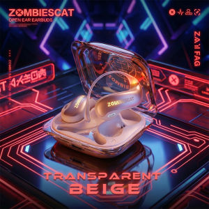 魔鬼猫/ZombiesCat | Zombies Cat B22 OWS Ear Hook Headphones Ai Translation Bluetooth 6.0 Earphone Sport Headset with Safety Light for Night Running