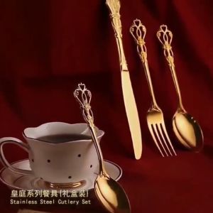 Royal Hotel Style Stainless Steel Tableware Fork Spoon Knife Teaspoon Dinnerware Kitchen Accessories