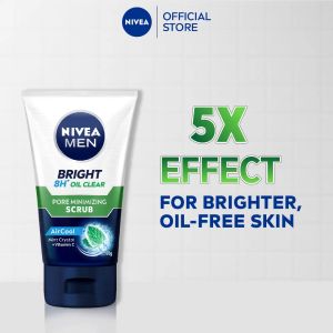 NIVEA MEN Bright Oil Clear Face Scrub 100g / Facial Wash / Pencuci Muka