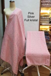 Kain songket pink soft tumtuman tanpa sambung full kristal mahamajuf2 mewah dan elegan pewarna alami