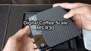 Timbangan Kopi Digital Mini Coffee Scale BethjiaM MS R30 Slim Dengan Fitur Auto Start Timer & Thermometer Probe MS-R30