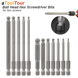 Ball End Hex Screwdriver Bit Set Magnetic Hexagon Head Allen Wrench Metric Screw Driver Drill Tip Adapter Precision Bat Tool