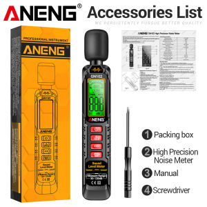 ANENG | ANENG GN102 Handheld Digital Noise Meter Sound Level Meter High Precision Decibel Monitor 30-130dB Audio Measuring Instrument