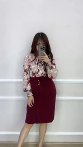 SV 6681 - Sevira Flo Set | Silvervogue | Set Atasan dan Rok Pakaian Kasual Wanita