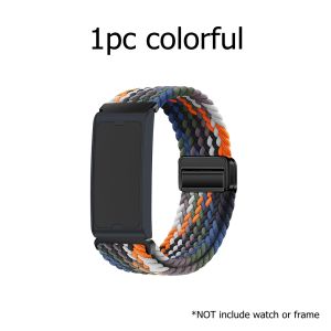 Braided Nylon Watch Band Compatible with Amazfit Helio Strap Magnetic Buckle 22mm Stretchy Elastic Fabric Band for Amazfit Helio