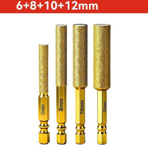 D6 8 10 12 4pcs Diamond Core Bits Dry Drilling Thread Hexagonal Shank Core Drill Bit Hole Saw Ceramic Tile Granite Marble Crown