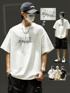 SZON | Cotton Heavy Loose Summer Streetwear Alphabet Print T-Shirts