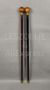 Luxury Amber Glossy Resin Ball Handle Walking Stick Red Detachable Beech Wood Cane for Men And Women Fashionable Walking Cane