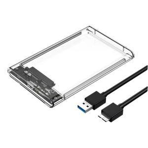 USB 3.0/Type C HDD Enclosure 2.5 inch SATA SSD External Hard Drive Case with 5Gbps Transfer Speed Clear Harddisk Boxs Tool-Free