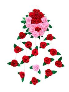 Hiasan dinding bunga mawar bahan flanel bisa custom warna lain