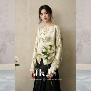 JK&JS | Áo Nữ Mùa Xuân Cổ Tròn Phong Cách Vintage Trung Quốc Mới