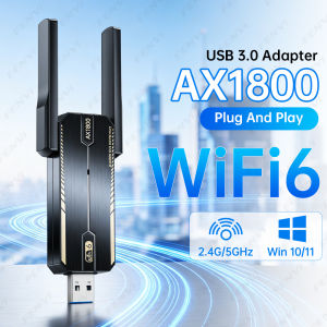 Fenvi | WiFi 6 AX1800 USB 3.0 Adapter Dual Band 2.4G/5Ghz USB Receiver Dongle Network Card Wireless WiFi Card For Laptop PC Windows10/11