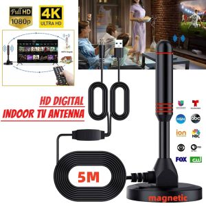HD Digital Indoor Amplified TV Antenna 50KM Ultra HDTV With Amplifier VHF/UHF Quick Response Indoor Outdoor Aerial HD Set Antena Dalaman 室内天线