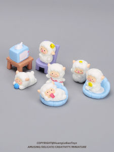 Cute Miniature Sheep Dolls Cartoon Animal Models Decorative Toys for Imaginary Play Realistic Simulation Sheep Figurines