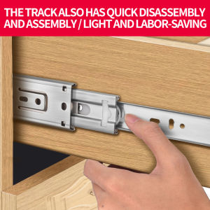 Drawer rail slide rail slide rail stainless steel cabinet thickened damping buffer black three-segment mute slide rail 12 inches to 24 inches(in pairs)