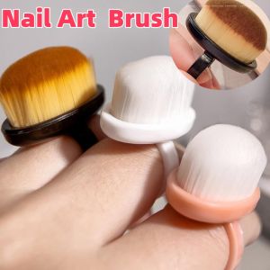 1Pcs Nail Art Dust Cleaning Brush Remove Gel Polish Dust Powder Plastic Finger Ring Clean Brushes for Makeup Manicure Accessory