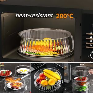 Household Food Insulation Cover Thermal Microwave Oven Cover Kitchen Tabletop Dust Proof Stackable Vegetable and Fruit Platter