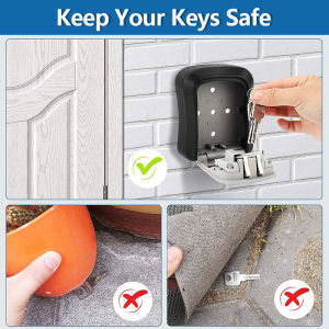 4 Digit Combination Wall Mount Key Storage Security Lock Box Homestay Guest Key Organizer 密码钥匙盒 4 Digit Combination Wall Mount Key Storage Security Lock Box Homestay Guest Bekas Kunci Safe Box Full Steel