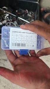 150PCS/BOX M3 M4 M5 M6 M8 Hand Wire Thread Inserts Steel Sheath Helicoil Type Screw Repair Sleeves Assortment Kit with Plastic Box