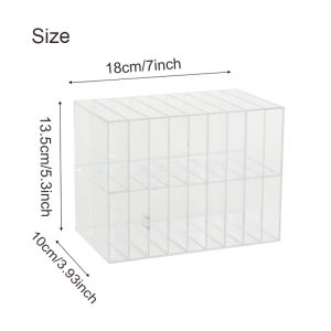 1Pc 18 Grids Pen Holder Organizer Box Acrylic Storage Rack for Paintbrushes Pencils Markers Suitable for Home Office School