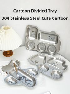 Stainless Steel Food Grade Childrens Cartoon Compartmentalized Tray