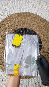 Atasan anak laki laki lengan panjang karakter kartun animasi LGOJERAPAH warna abu sablon plastisol