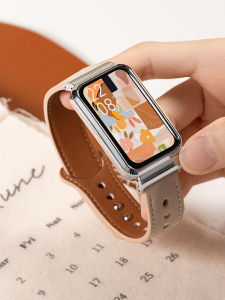 For Redmi Bracelet 2 Strap Redmi Band2 Wristband Double Clinch Leather Strap Xiaomi Redmi Smart Bracelet 2 Replacement Belt Creative Fancy Minority Fashion Watch Bracelet Sports Accessories