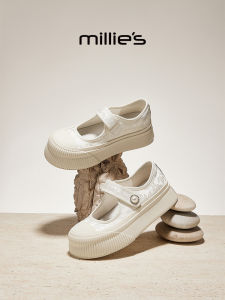 New Chinese Style Mary Jane Shoes for Women with Magic Tape Platform Casual Fashion Single Shoes round Toe Leather Insole