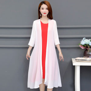 Spring Summer Womens Long Thin Open Cardigan Outerwear Shawl Sun Protection Shirt Outer Coat Saree Gown V-neck Pure Color