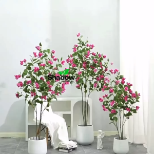 【SG Evergreen】Artificial Tree Faux Bougainvillea Trees Fake Flower Artificial Plant with Pot Indoor Outdoor Plants Artificial Flower Fake Plants for Home Office Hotel Decor