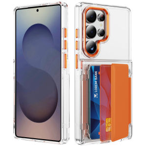 Luxury Card Holder Phone Case For Samsung S26 Ultra S25 Ultra S23 S24 Transparent For Samsung S22 S26 Plus S24 Plus Cover Funda
