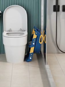 Baby Ladder Toilet Seat Folding Childrens Potty Training Toilet with Safety Handle Kids High Chair Adjustable&Comfortable Safe