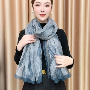 Oversized Square Dance Scarf Female Spring & Fall Fashionable Stylish Scarf Long Wild Sunscreen Shawl Thin Mother Scarf