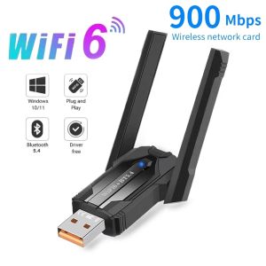 Kebidumei | KEBIDUMEI 900Mbps USB WiFi 6 Bluetooth5.4 2IN1 Adapter Dual Band 2.4G 5GHz Mini Wireless Network Dongle With Antenna For Laptop